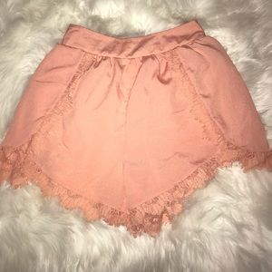 Coral Linen Shorts